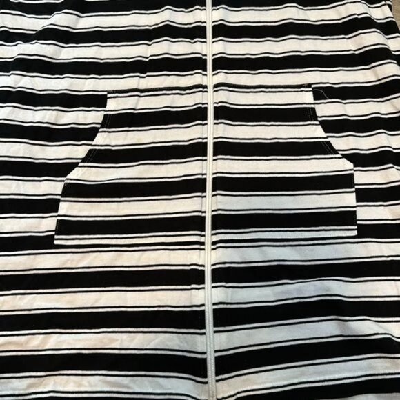 Croft & Barrow Black & White Striped Hooded Zip-Up Vest XXL - Picture 6 of 8